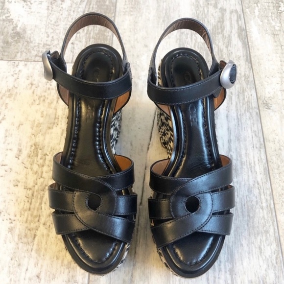 NEW Coach Leather Embroidered Platform Sandals - Picture 5 of 5